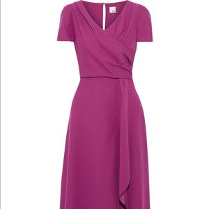IRIS&INK JACARANDA WRAP EFFECT CREPE DRESS